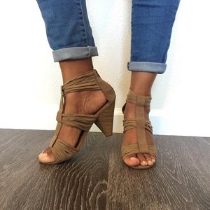 Faux Suede Heeled Sandal